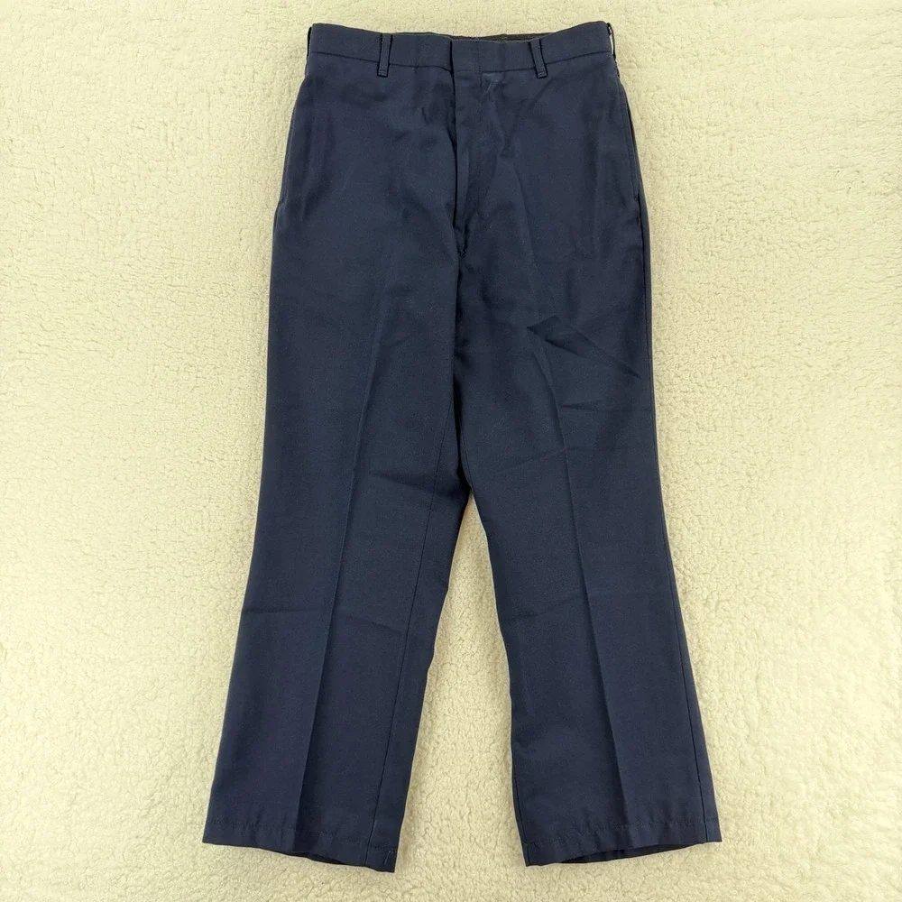 Vintage US Navy Service Trousers Pants Mens 31x28 Blue Wool Blend Military 2000s